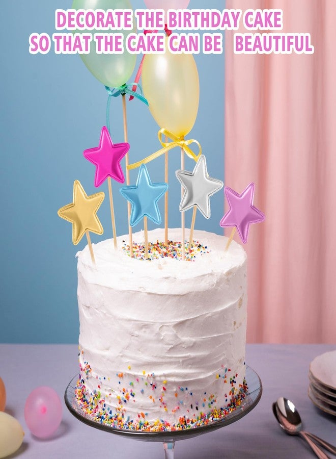 Larrel 50 PCS Colorful Star Cupcake Toppers, Mini Safe Star Cake Topper Cute Cupcake Picks Decorative Accessories for Cake Decorating Birthday Fruits Engagement Wedding Baby Shower - Image 4